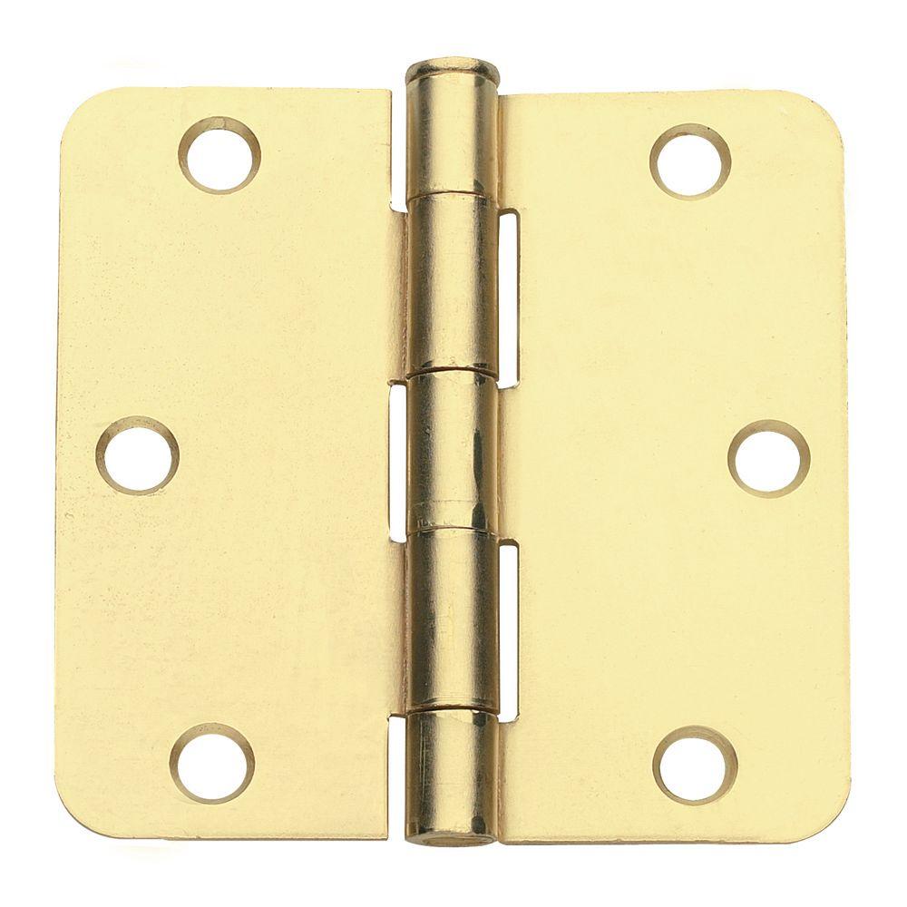 Prime Line Brass Cafe Door Hinge Set U 9133 The Home Depot