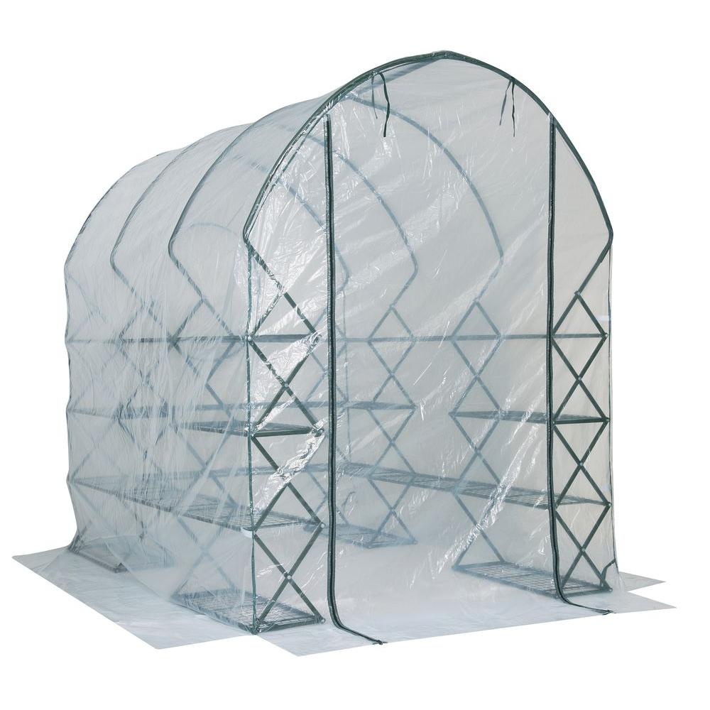 FlowerHouse Harvest House 8 ft. x 6 ft. x 9 ft. Poly Opaque Greenhouse ...