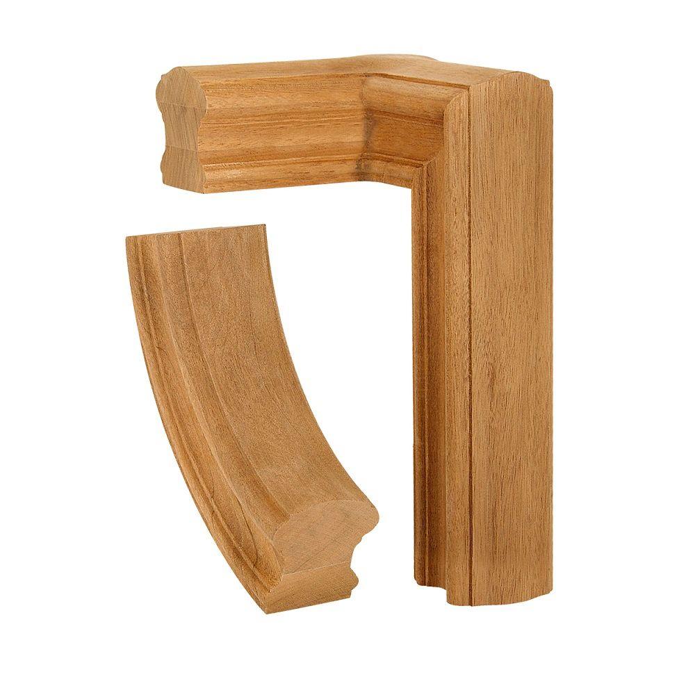 Stair Parts 7781 Unfinished Mahogany 2Rise LeftHand Gooseneck with