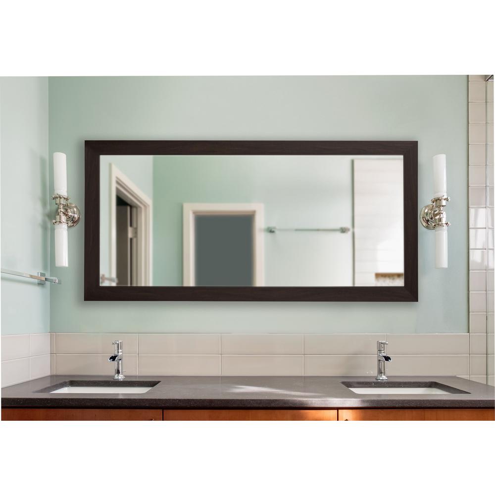 34 In W X 73 In H Framed Rectangular Bathroom Vanity Mirror In Walnut Dv068xl The Home Depot