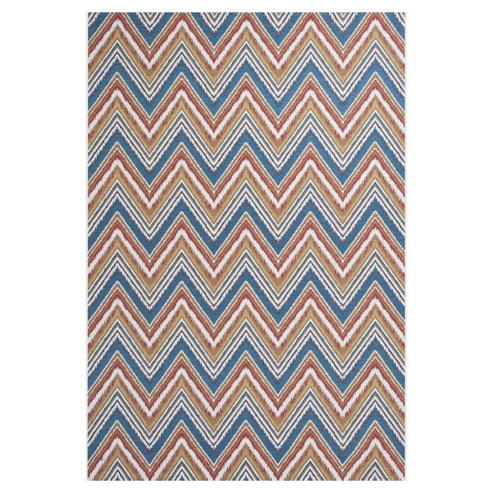 7 X 10 Chevron Outdoor Rugs The Home Depot Chevron Multi Blue 7 Ft X 10 All Weather Patio Area