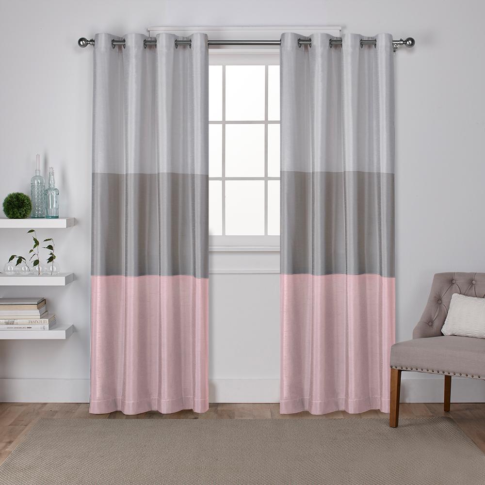 Cau 54 In W X 96 L Faux Silk Grommet Top Curtain Panel L Faux Silk Grommet Top Curtain Panel