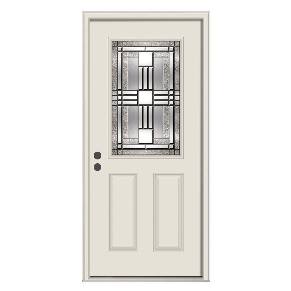 Jeld Wen 36 In X 80 In Cordova Primed Steel Prehung Right Hand Inswing Front Door W