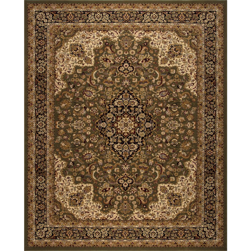 Home Decorators Collection Silk Road Green 8 ft. x 10 ft. Medallion
