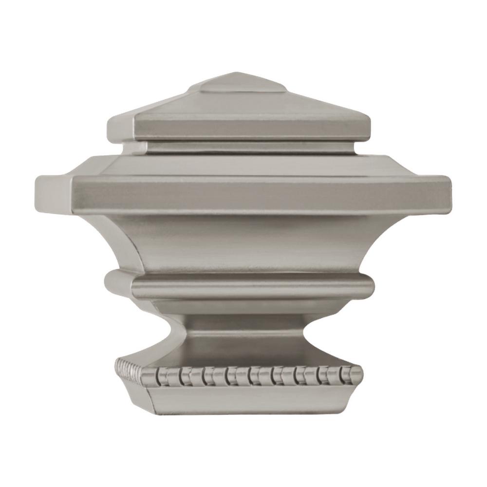 Home Decorators Collection 1 in. Square Finial in Brushed Nickel (2