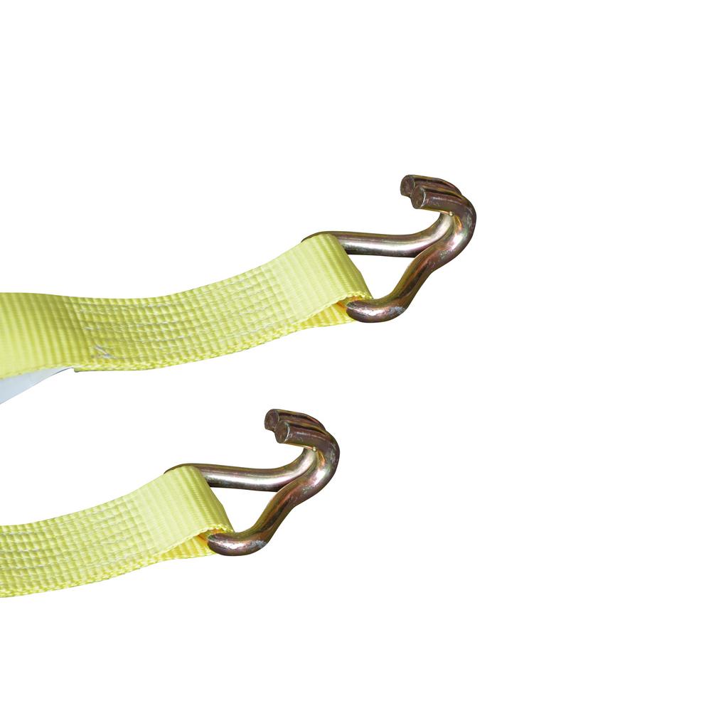 4 Pack J-Hook Ratchet Tie Downs Polyester Web Strap 2 in x 27 ft x ...