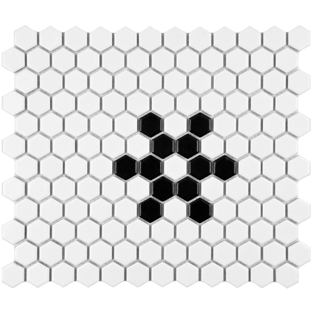 Metro Hex Matte White With Snowflake In X 11 Metro Hex Matte White With Snowflake In X 11
