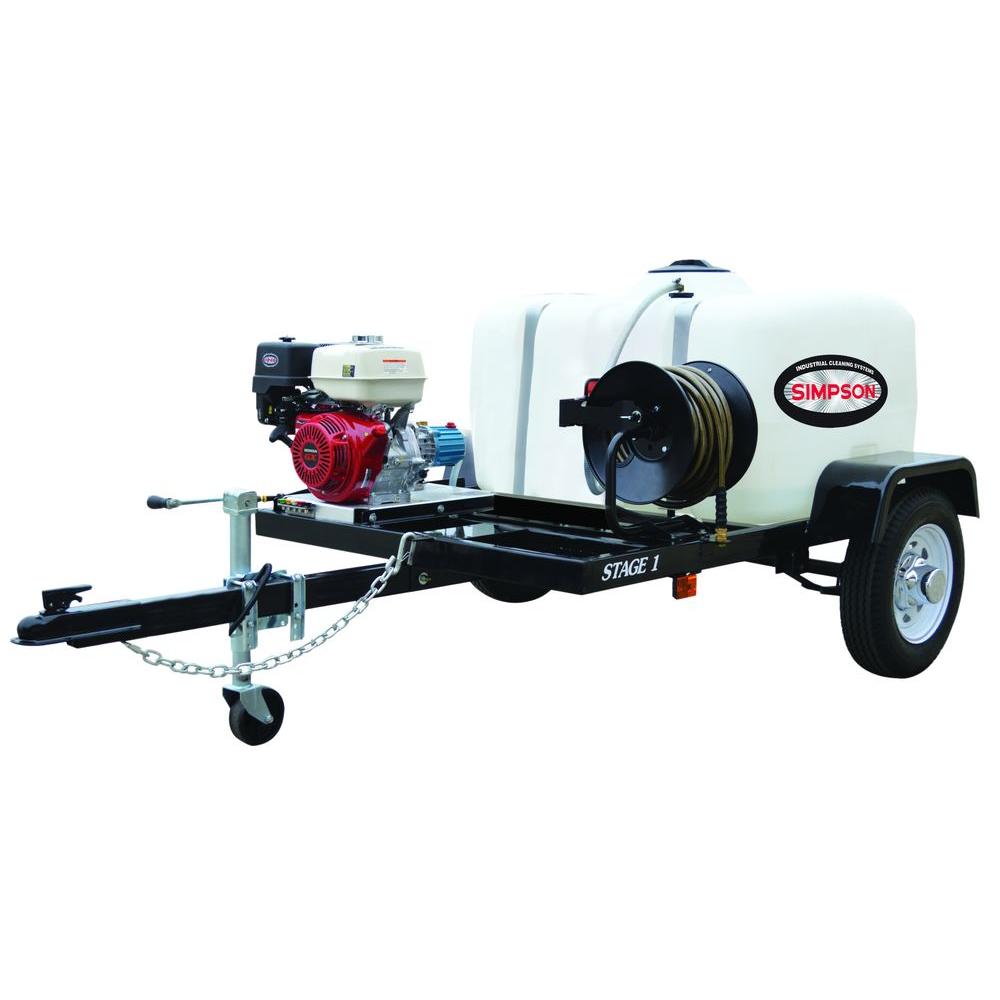 Simpson 3,200 psi 2.8 GPM Gas Pressure Washer Trailer System by Simpson