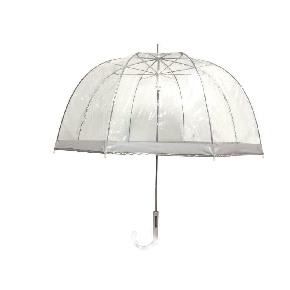 London Fog 52 in. Silver Arc Clear Umbrella90473 The Home Depot