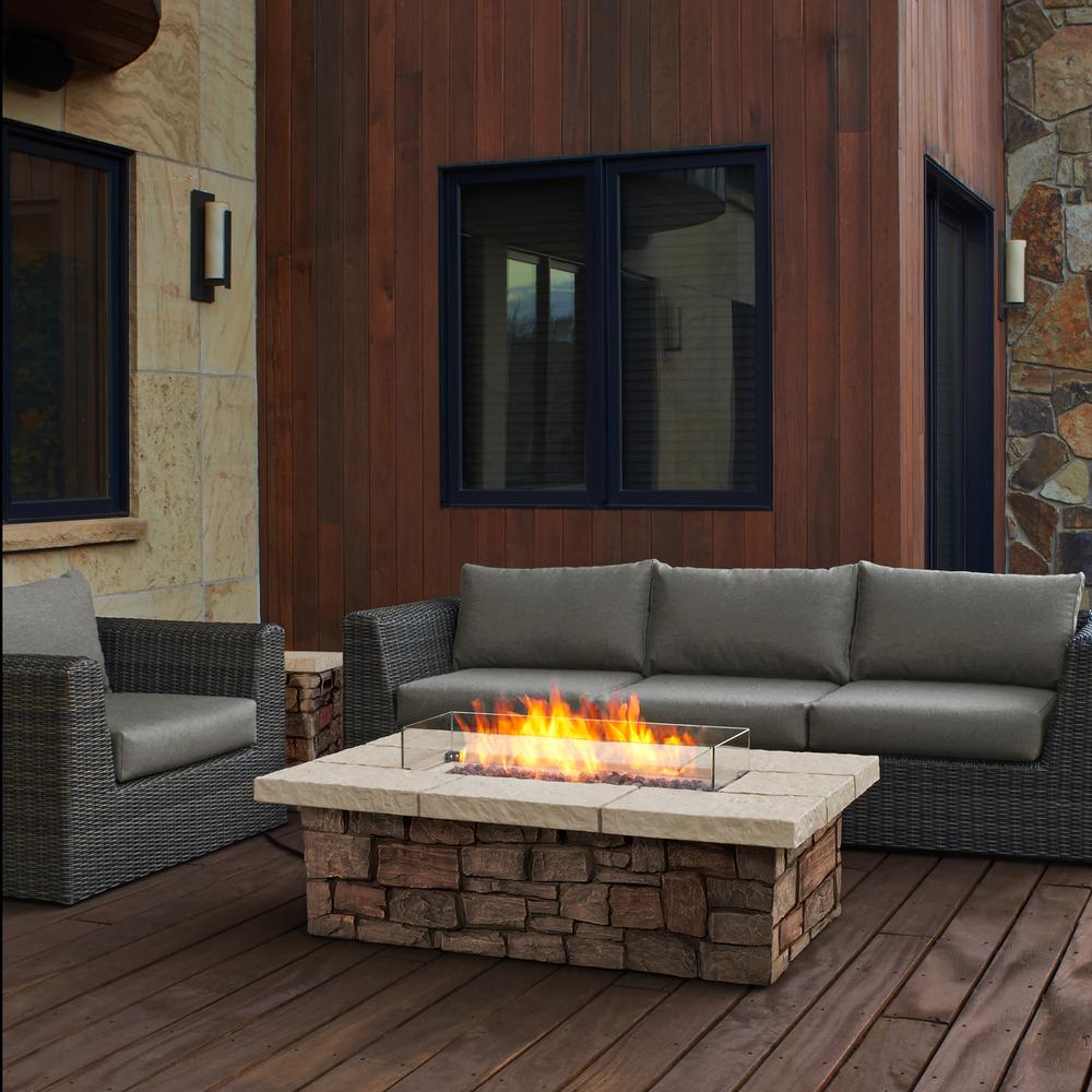 Real Flame Sedona 52 in. x 19 in Rectangle Fiber-Concrete ...