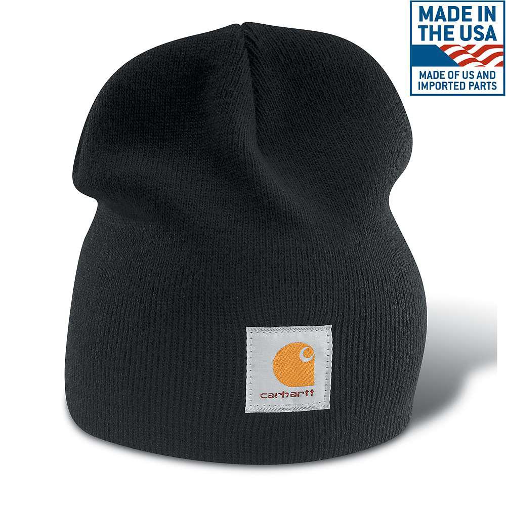 Carhartt Men's OFA Black Acrylic Hat HeadwearA205BLK The Home Depot