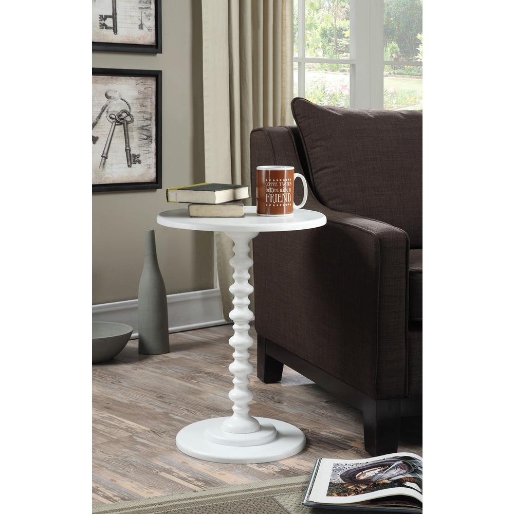 Convenience Concepts Plam Beach Spindle Table, White