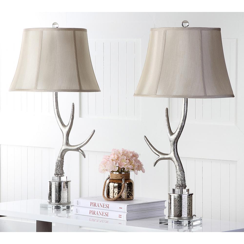 silver antler table lamp