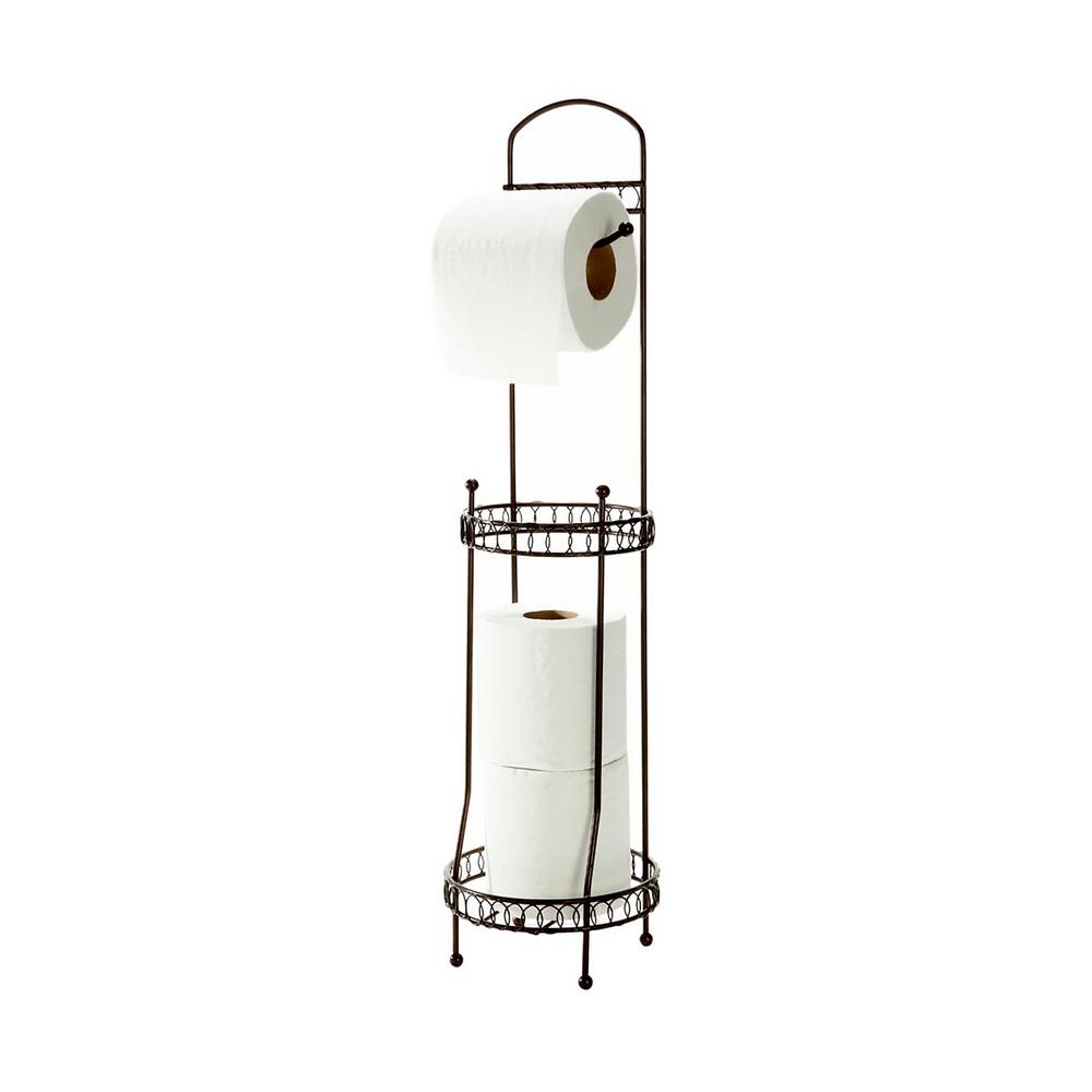 Glacier Bay Freestanding Toilet Tissue Paper Holder//Storage Chrome Bath Decor