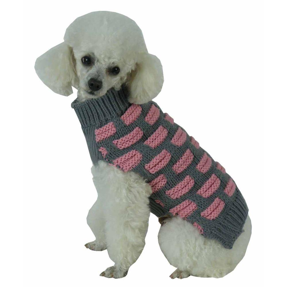 pink dog sweater small