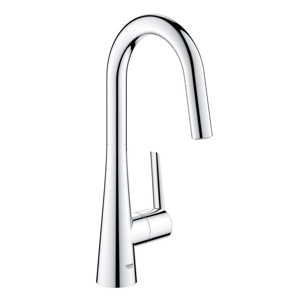 Grohe Ladylux L2 Single Handle Pull Out Sprayer Kitchen Faucet For Bar Sinks In Starlight Chrome 32283003 The Home Depot - Bar Sink Faucet With Pull Out Grohe Ladylux L2 Single Handle Pull Out Sprayer Kitchen Faucet For Bar Sinks In Starlight Chrome 32283003 The Home Depot - Bar Sink Faucet With Pull Out