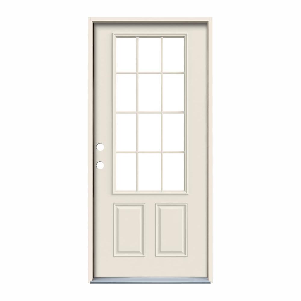 JELDWEN 32 in. x 80 in. 12 Lite Primed Steel Prehung JELDWEN 32 in. x 80 in. 12 Lite Primed Steel Prehung