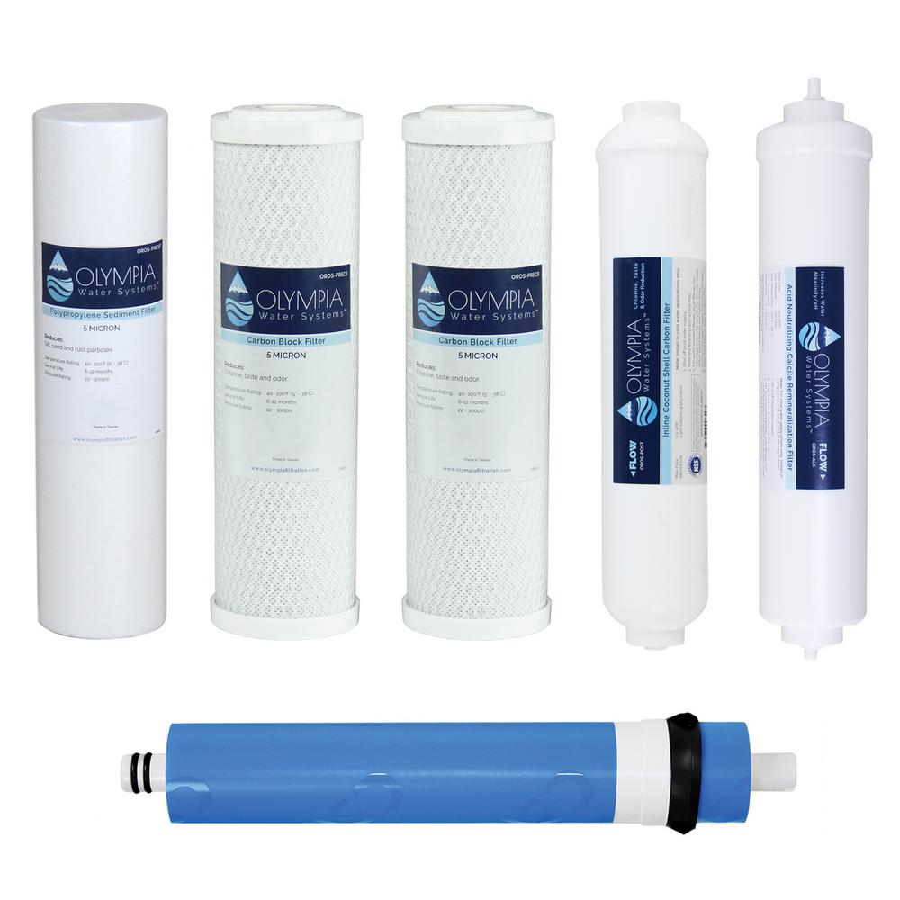 Olympia Water Systems Complete 80 GPD 6-Stage Alkaline Replacement Filter Set... by Olympia Water Systems