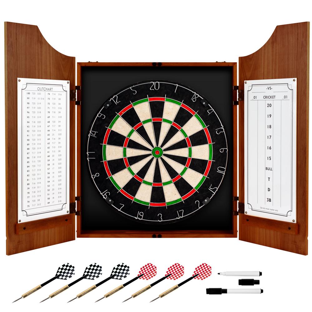 Trademark Coca Cola Wood Finish Dart Cabinet Set Coke 7000 V3 E The Home Depot