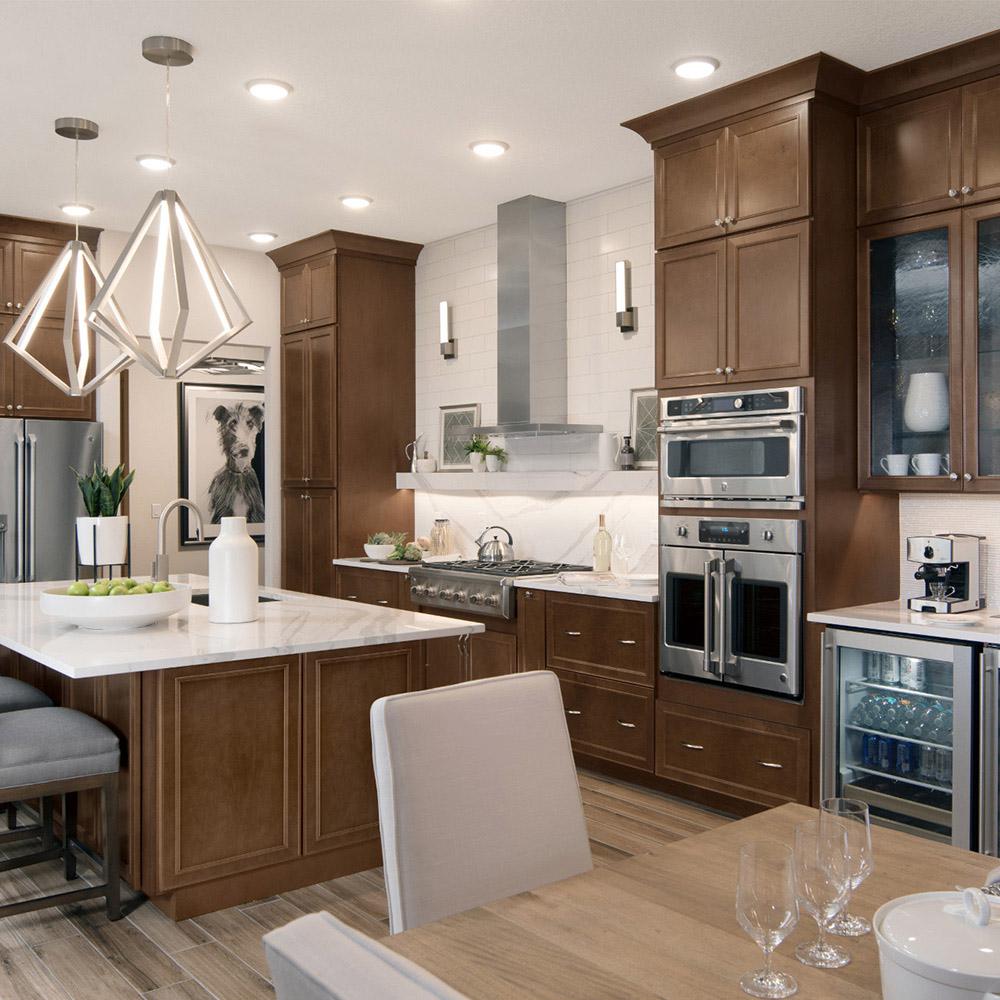 American Woodmark Custom Kitchen Cabinets Shown In Transitional