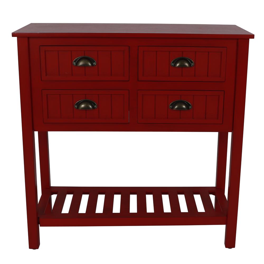 Decor Therapy Red Accent Tables Living Room Furniture The Bailey Bead Antique Red Console Table