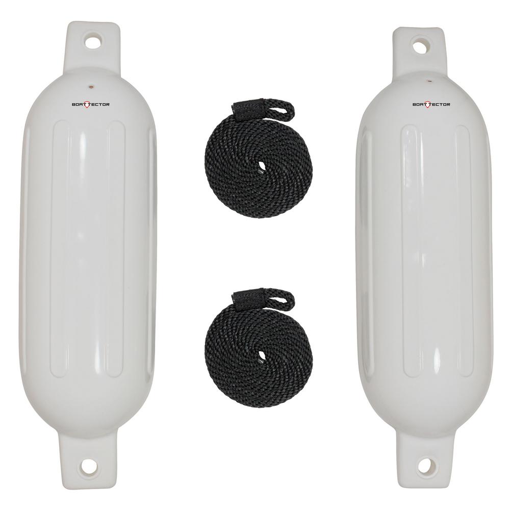 Extreme Max Fender Value Pack 2-Fenders with 2-Dock Lines in White-3006 ...