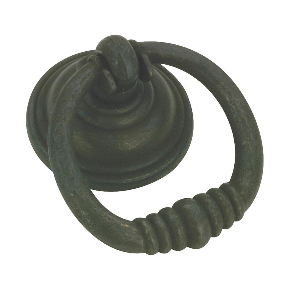 Ring Pull Cast Iron Drawer Pulls Cabinet Hardware The Home Depot 44 Mm Matte Black Iron Ring Pull