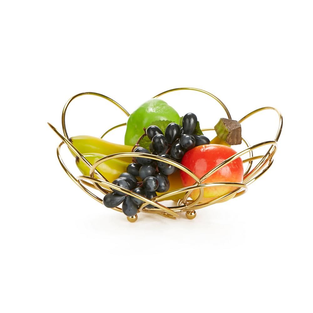 Mind Reader Gold Metal Fruit And Vegetable Basket Bowl Fruit