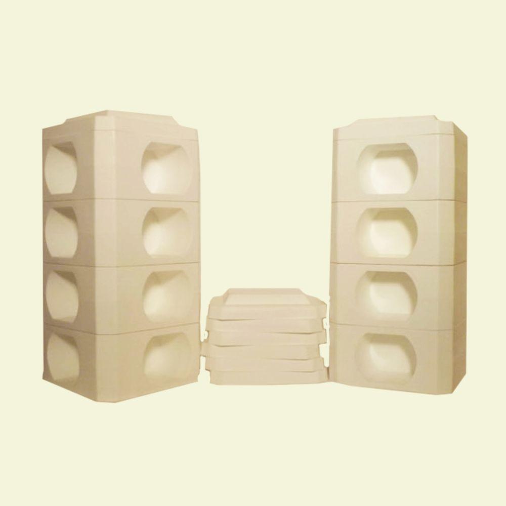 Border Blocks 16 ft. x 16 ft. Raised Bed 1 Landscaping Timber High White Blocks and Covers (16