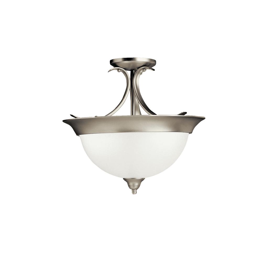 KICHLER Dover 3-Light Brushed Nickel Semi-Flush Mount ...