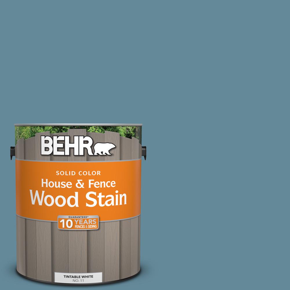 Behr 1 Gal Bic 22 Relaxed Blue Solid Color House And Fence Bic 22 Relaxed Blue Solid Color House And Fence Exterior Wood Stain 01101 The Home Depot