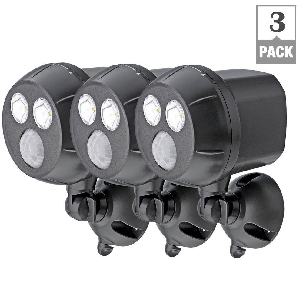 Battery Motion Sensing Outdoor Security Lighting Ultrabright 300 Lumen Outdoor Wireless Motion Sensing Led Spot Light 3 Pack