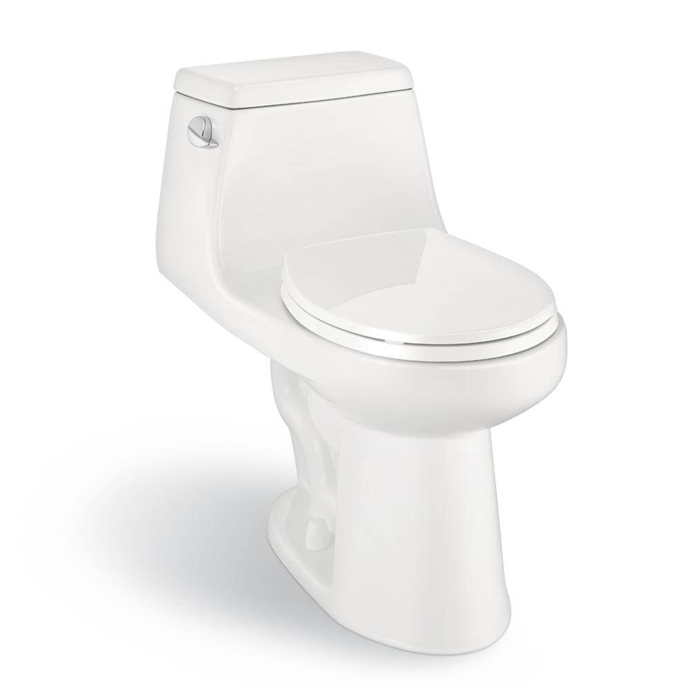 Glacier Bay 1Piece 1.28 GPF High Efficiency Single Flush Elongated