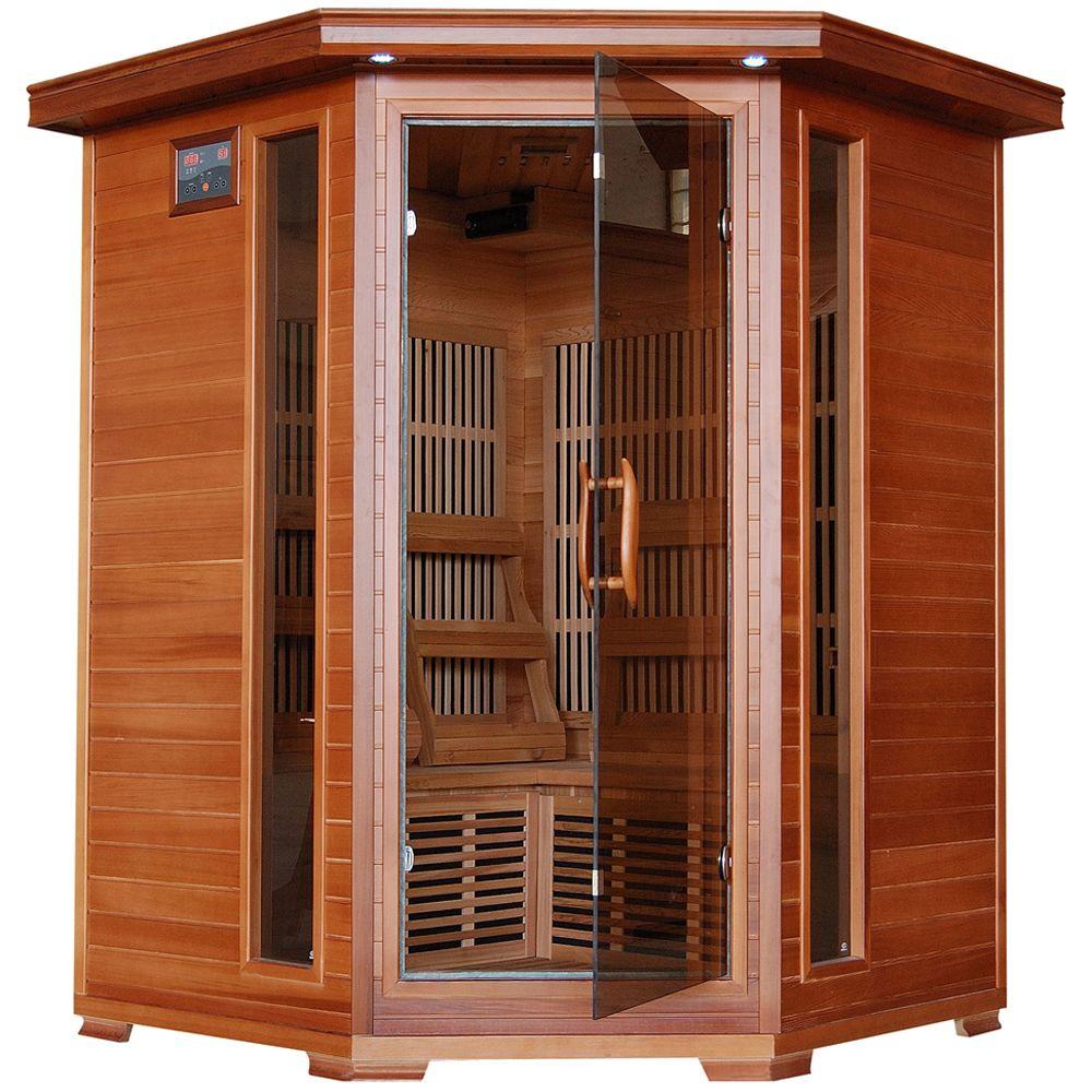 Radiant Sauna 3-Person Cedar Corner Infrared Sauna with 7 ...