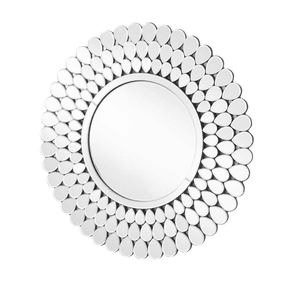 Emory 31 5 In Contemporary Round Mirror With Clear Mdf Frame Contemporary Round Mirror With Clear Mdf Frame Shape