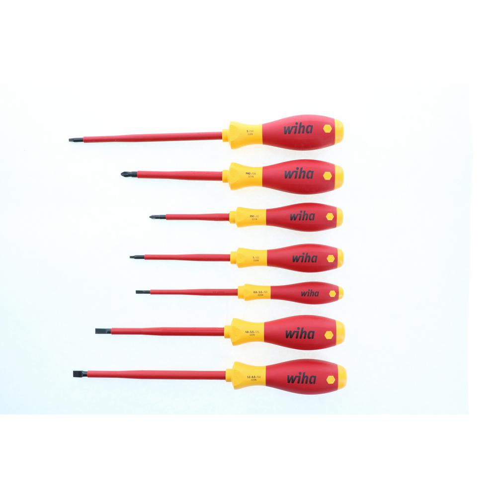 Wiha 7Piece Insulated SoftFinish Screwdriver Set32097 The Home Depot