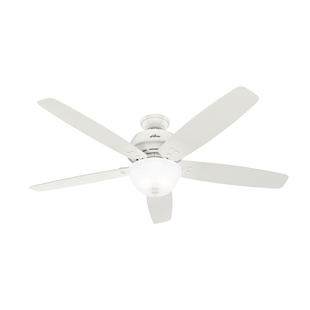 Hunter Reveille 60 in. Indoor Fresh White LED Ceiling Fan with Light