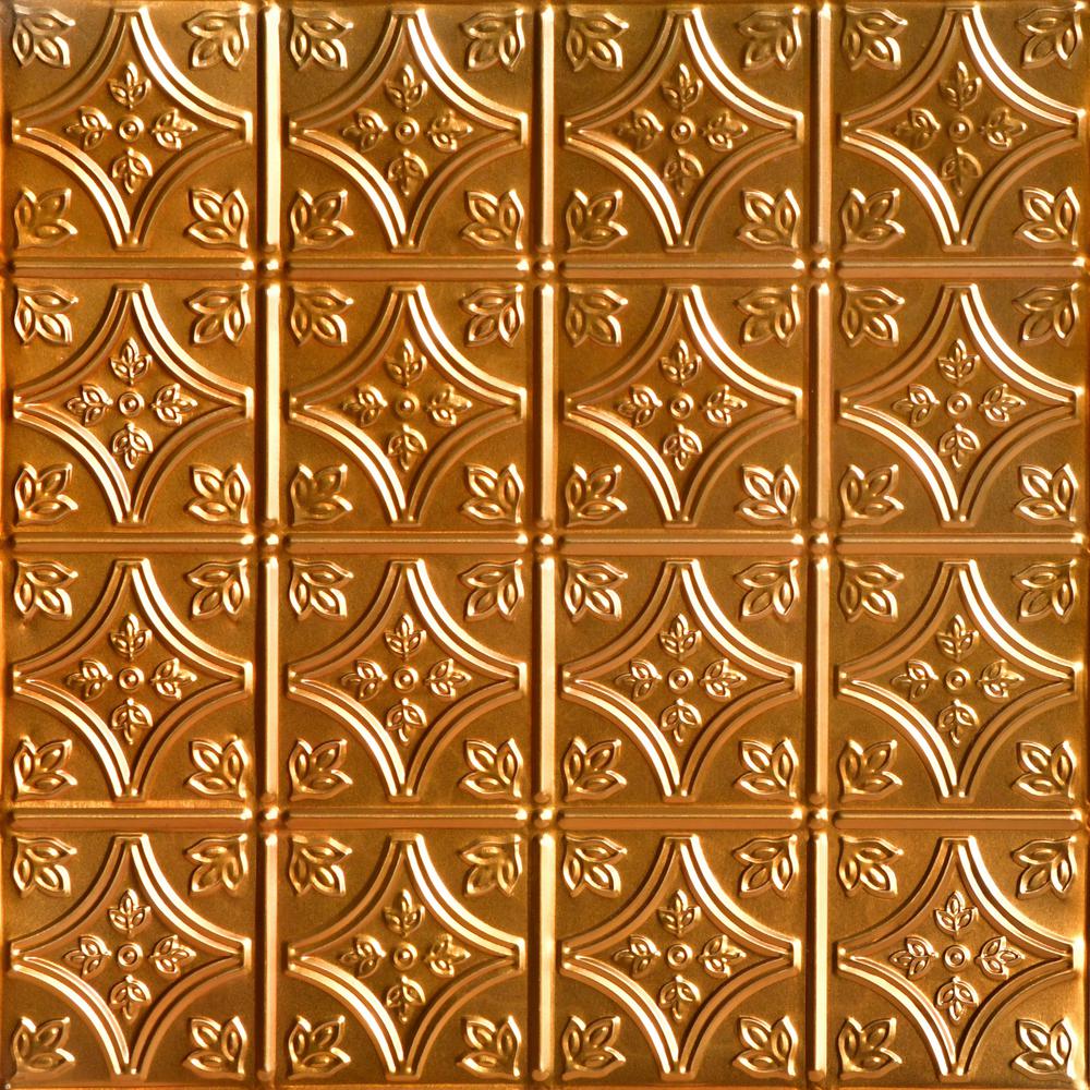 From Plain To Beautiful In Hours Tiny Tiptoe 2 Ft X 2 Ft Nail Up Tin Ceiling Tiles Surface Mount Lincoln Copper 48 Sq Ft Case Skpc209 Lnop 24x24 N 12 The Home Depot