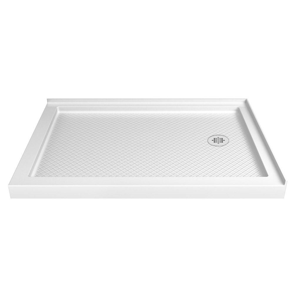 Dreamline Slimline 48 In W X 36 In D Double Threshold Shower Base In White With Right Hand Drain Dlt 1036482 The Home Depot