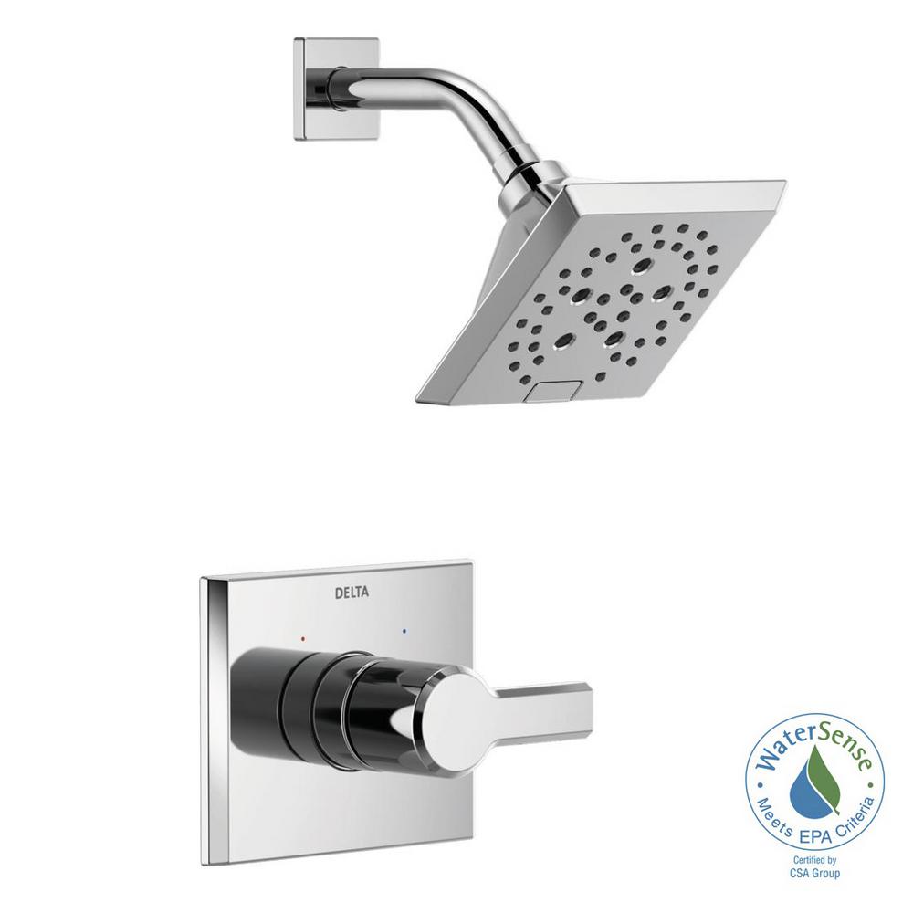 Delta Pivotal 1 Handle Wall Mount Shower Trim Kit With H2okinetic Delta Pivotal 1 Handle Wall Mount Shower Trim Kit With H2okinetic Technology In Chrome