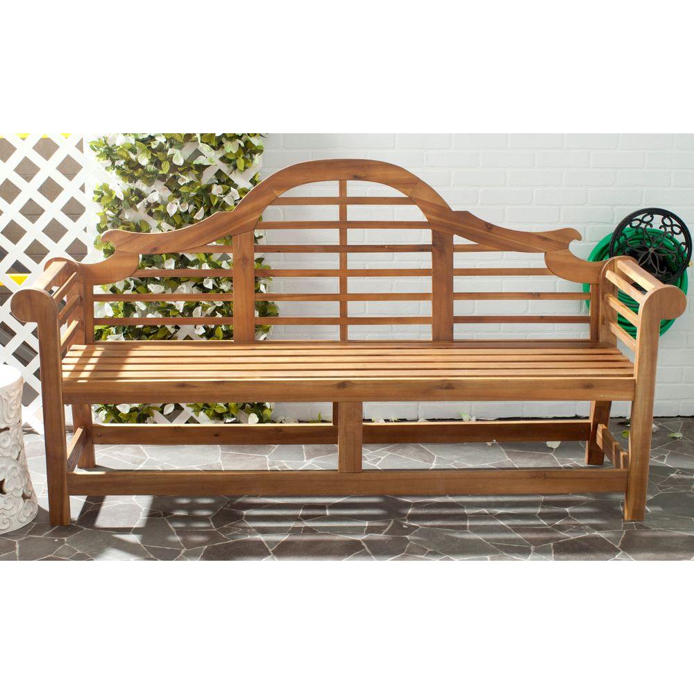 Safavieh Khara Natural Patio Bench-PAT6705B - The Home Depot