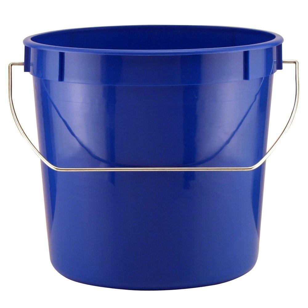 United Solutions 2 5 Qt Plastic Pail With Metal Handle In Blue Plastic Pail With Metal Handle In Blue