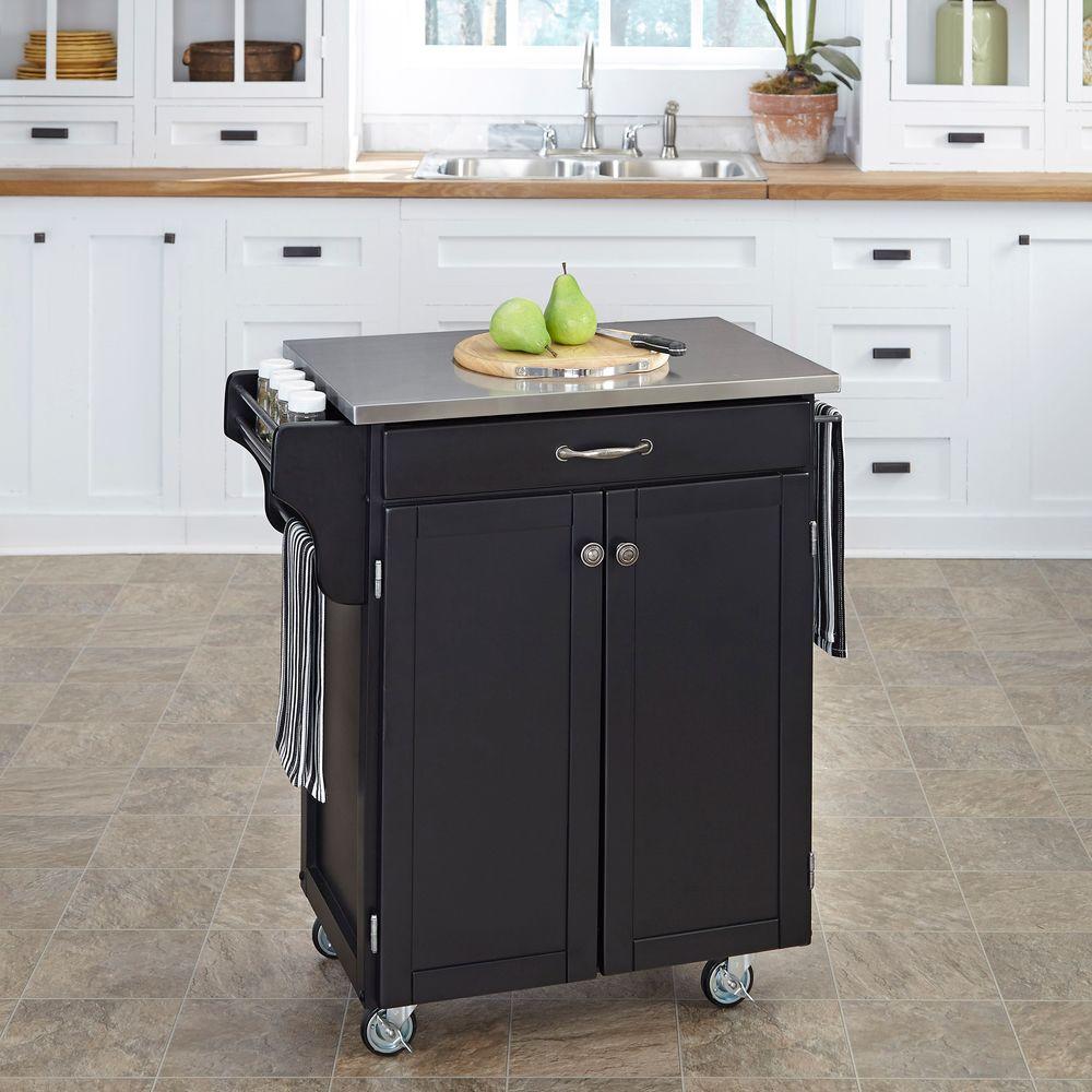 Home Styles Create A Cart Black Kitchen With Stainless Top 9001 Home Styles Create A Cart Black Kitchen With Stainless Top 9001 0042 The Depot