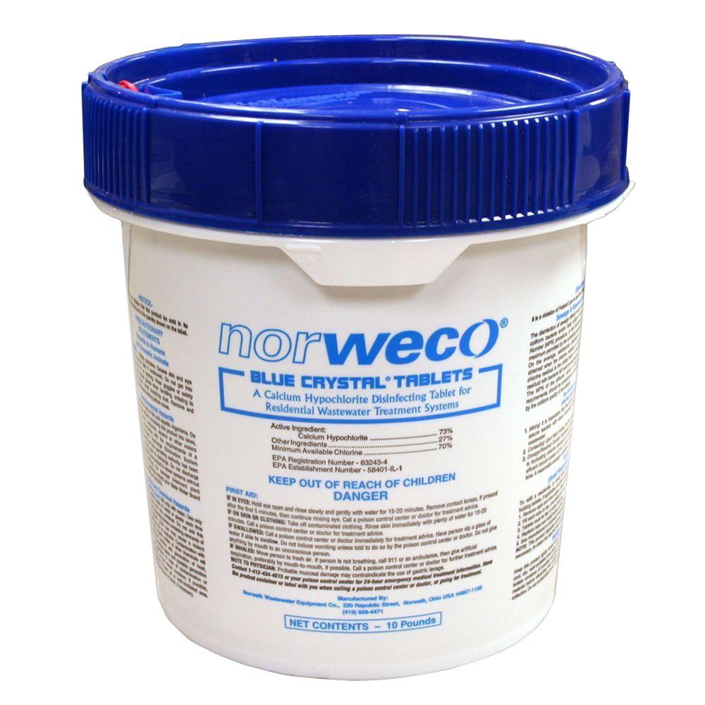 Norweco 10 lb. Pail Blue Crystal Chlorine Tablets for Aerobic or Septic Systems by Norweco