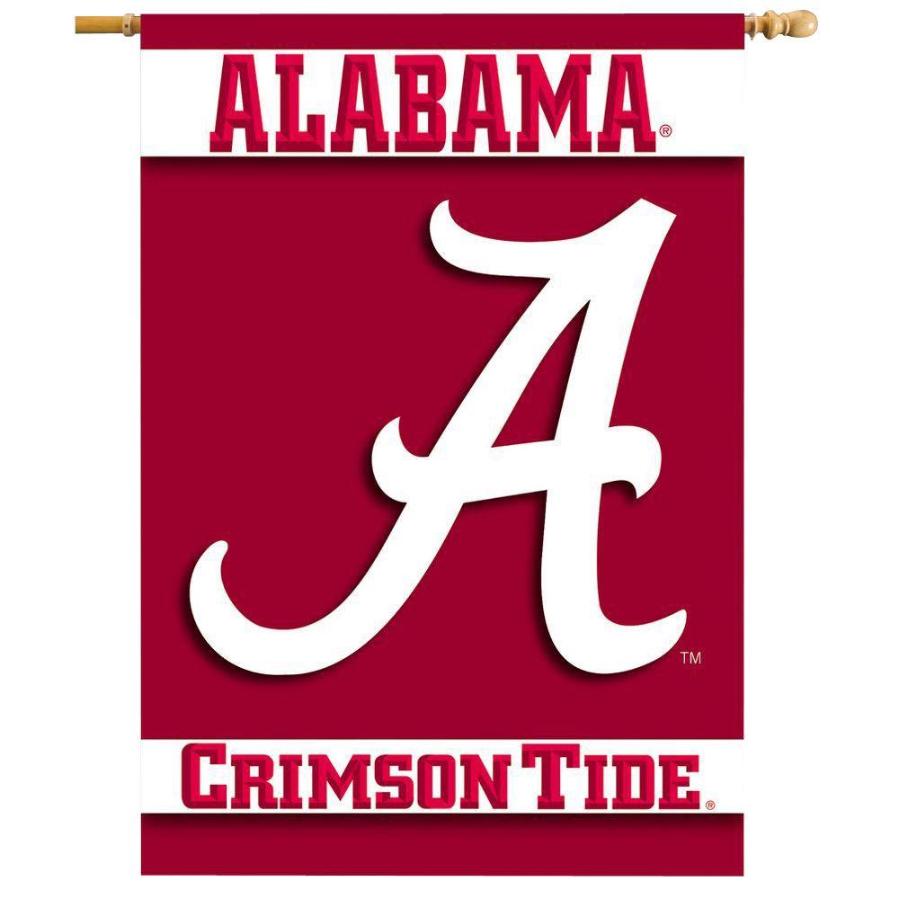 BSI Products NCAA 28 in. x 40 in. Alabama 2-Sided Banner with Pole ...