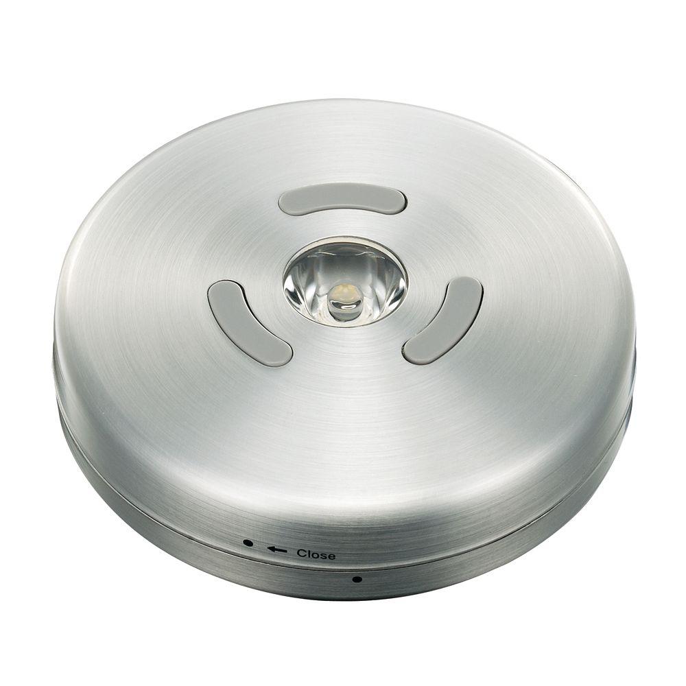 Commercial Electric 3.3 in. LED Brushed Nickel Puck Light1001217676