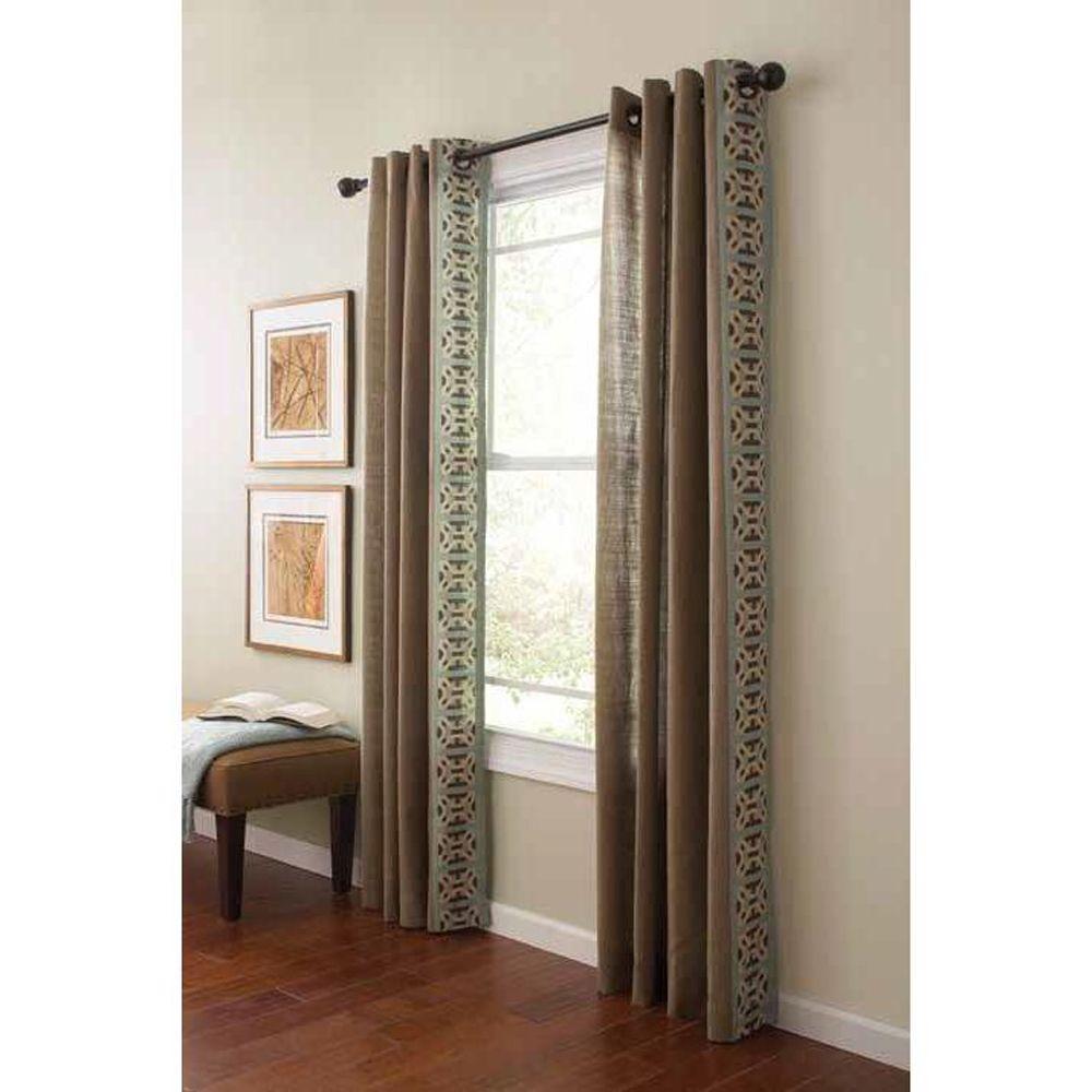 Martha Living Semi Opaque Snail Shell Geo Border Grommet Semi Opaque Snail Shell Geo Border Grommet Curtain