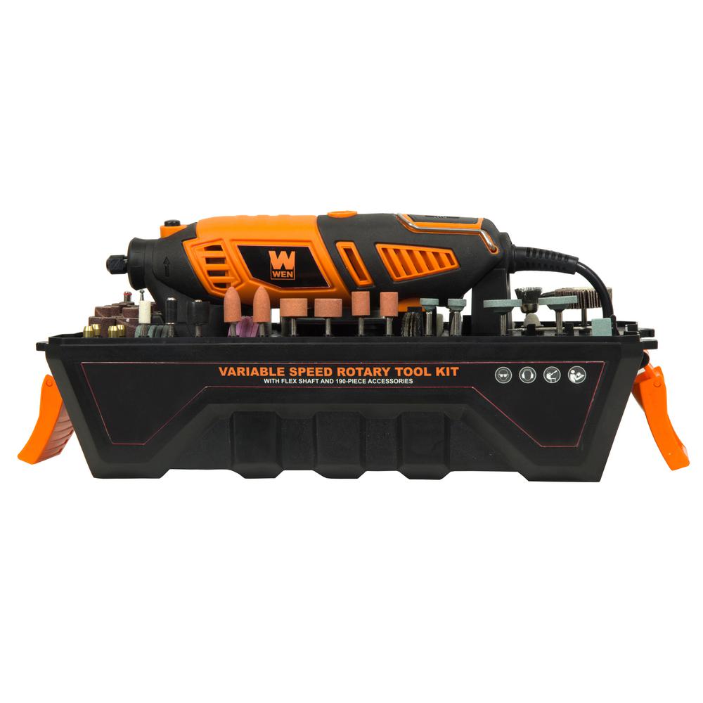 WEN Variable Speed SteadyGrip Rotary Tool with 190Piece Accessory Kit