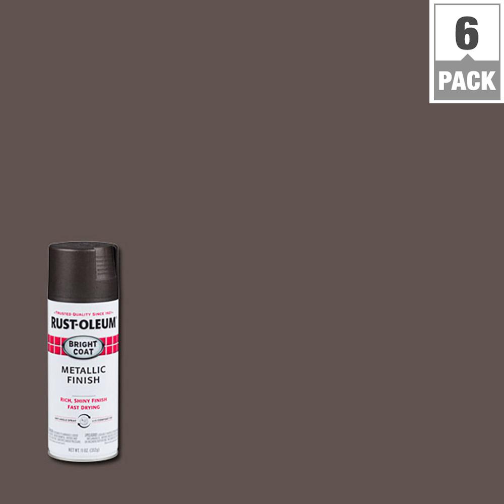 Dark Bronze Spray Paint 11 oz. (6 Pack) Bright Coat Metallic Varnish