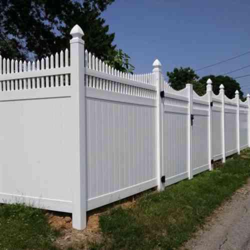 Weatherables Halifax 7 4 Ft W X 7 Ft H White Vinyl Privacy Fence Double Gate Kit Dwpr Ots 7x44 5 The Home Depot